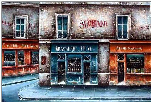 Storefront oil painting,Storefront Oil Painting 100% Handmade oil paintings