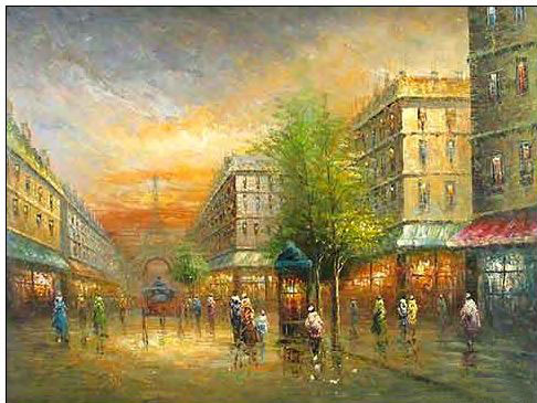 Paris Street oil painting