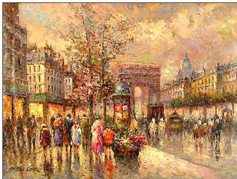 Paris Street oil painting