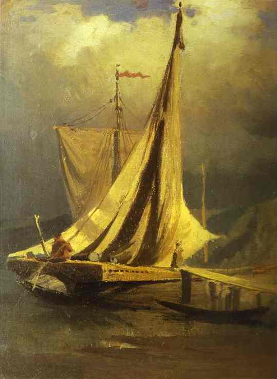 Oil painting:Sailboats.