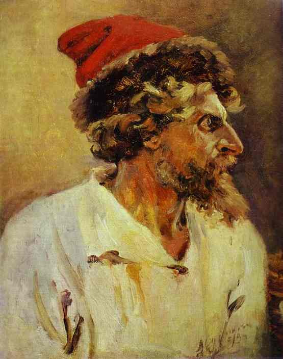 Oil painting:Strelets. Study. 1879