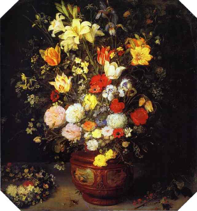 Oil painting:Bouquet of Flowers. c. 1609