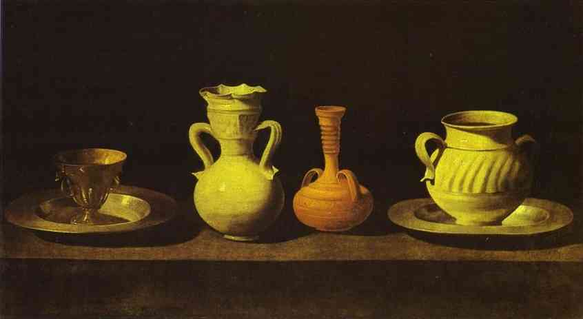Oil painting:Still Life with Pottery.