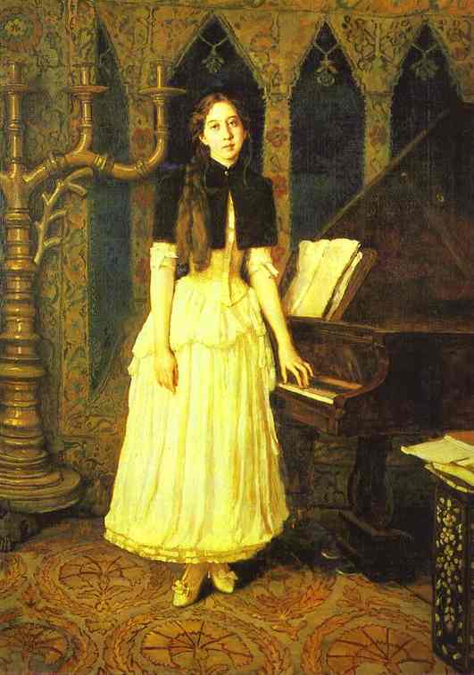 Oil painting:Portrait of Elena Prakhova. 1894