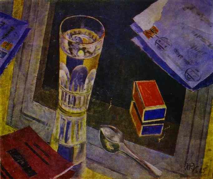 Oil painting:Still Life with Letters. 1925