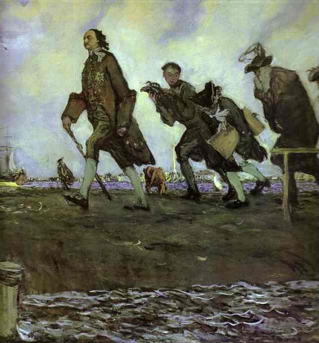 Oil painting:Peter the Great. Detail. 1907