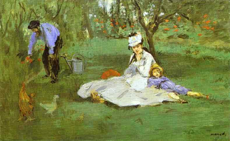 The Monet Family in the Garden. 1874