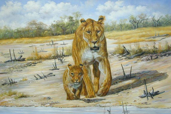 Oil painting for sale:lion-006