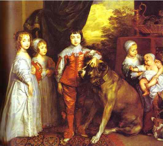 Oil painting:Children of Charles I. 1637