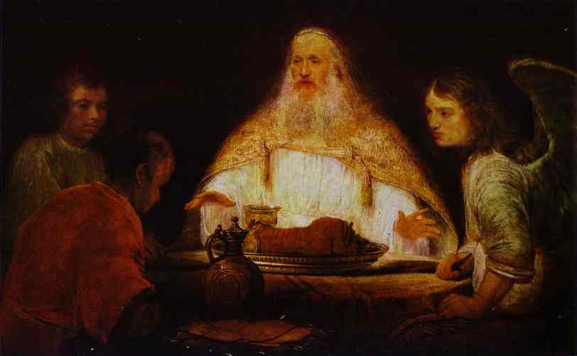 Oil painting:Abraham and Angels.