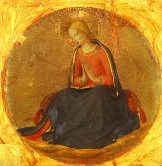 Oil painting:Perugia Triptych: Angel of the Annunciation. 1437