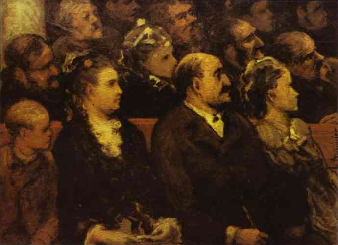 Oil painting:French Theatre. c. 1857
