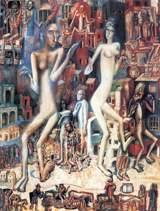 Oil painting:Man and Woman. 1912