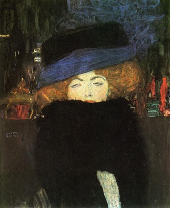 Oil painting:Lady with Hat and Featherboa. 1909