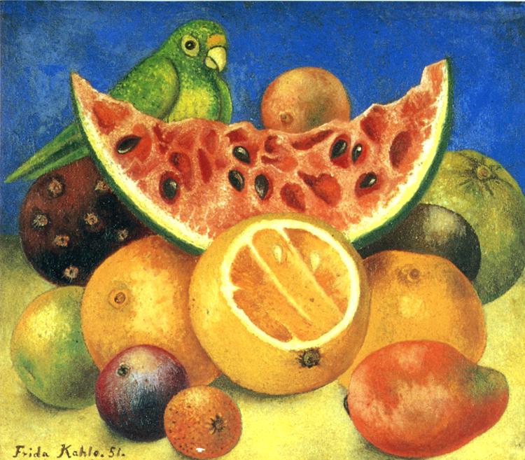 Oil painting:Still Life with Parrot. 1951