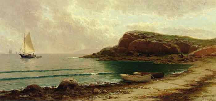 Oil painting for sale:Seascape with Dories and Sailboats