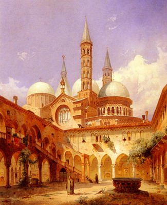 A Street Scene Before A Mosque