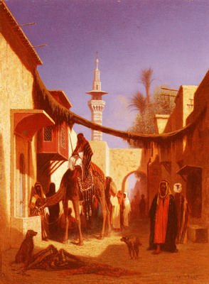 Street In Damascus and street in cairo, a pair of painting