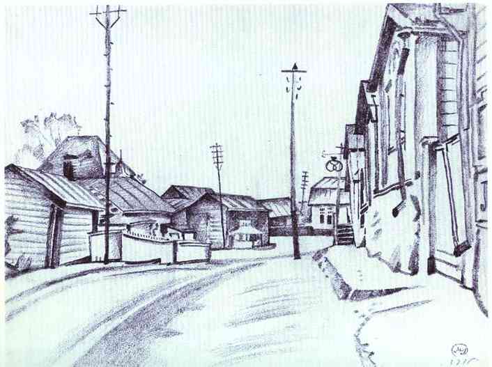 Finland. A Street in Lovisa. 1915
