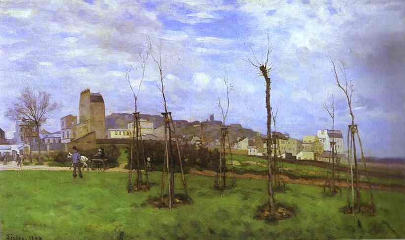Oil painting:View of Montmartre from the cit