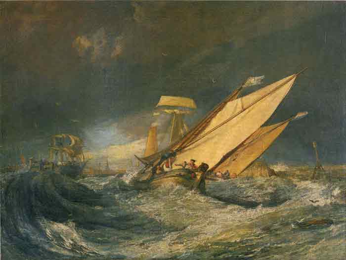 Oil painting for sale:Fishing Boats Entering Calais Harbor, 1803