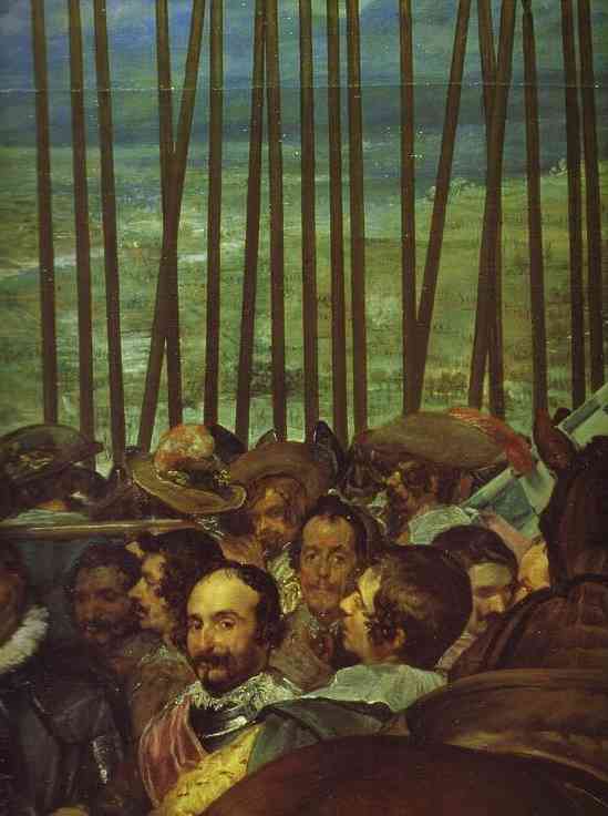 Oil painting:Surrender of Breda (Las Lanzas). Detail. 1634