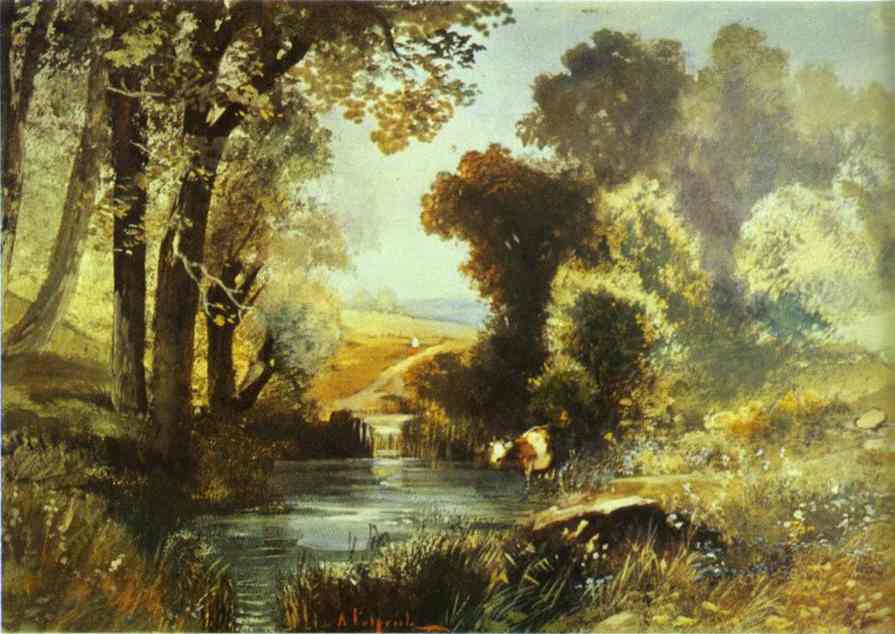 Oil painting:Summer Landscape. 1860