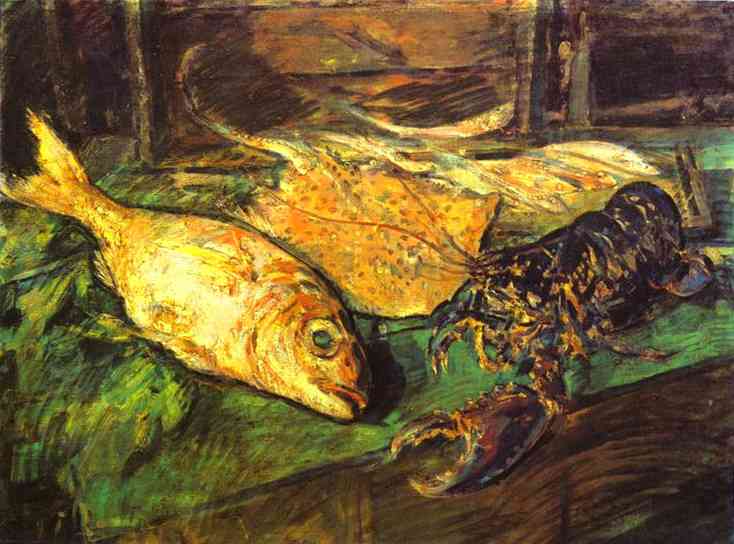 Oil painting: Still Life with Lobster. 1930