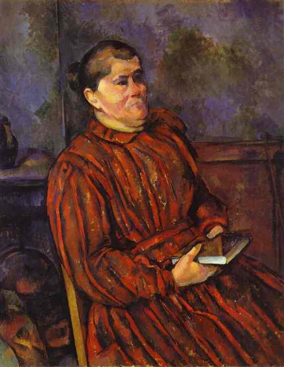 Oil painting:Portrait of a Woman (in a Striped Dress). 1892