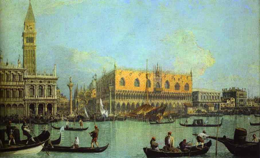 Oil painting:A View of the Ducal Palace in Venice. 1755