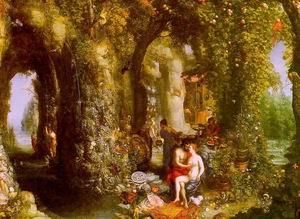 A Fantastic Cave Landscape with Odysseus &amp; Calypso