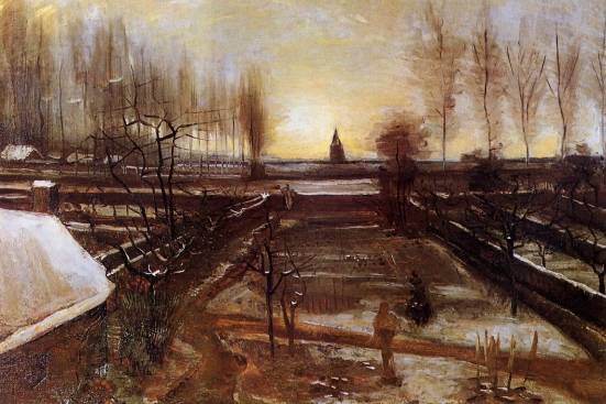Vincent van Gogh - The Parsonage Garden at Nuenen in the Snow 1
