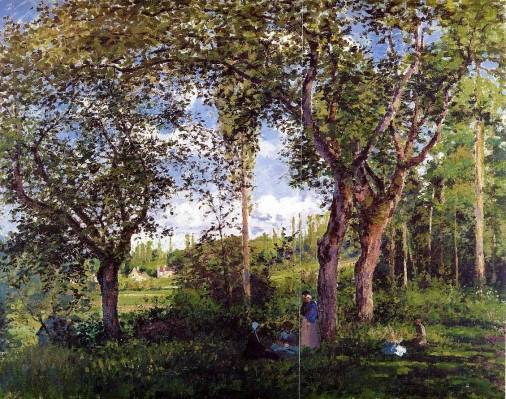 Camille Pissarro - Landscape with Strollers Relaxing under the Trees