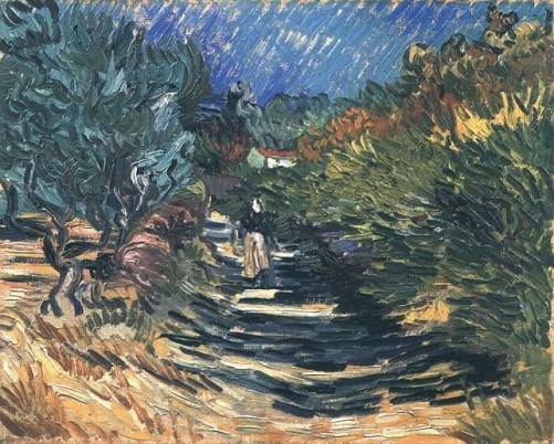Vincent van Gogh - A Road at Saint-Remy with Female Figure