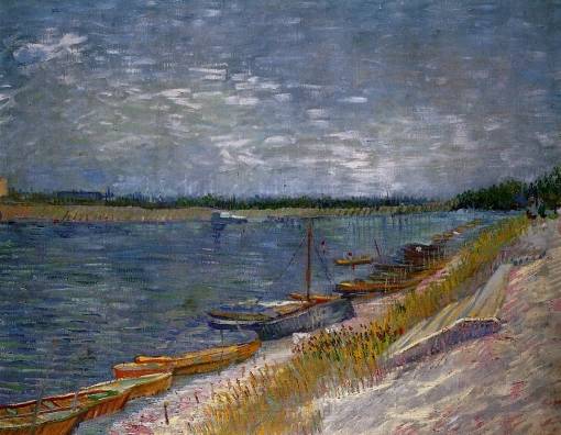 Vincent van Gogh - View of a River with Rowing Boats