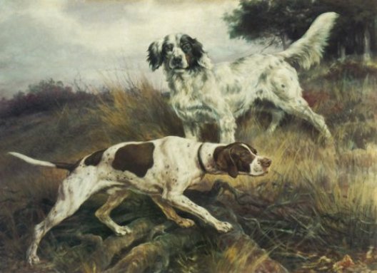 Edmund Henry Osthaus - A Pointer And English Setter
