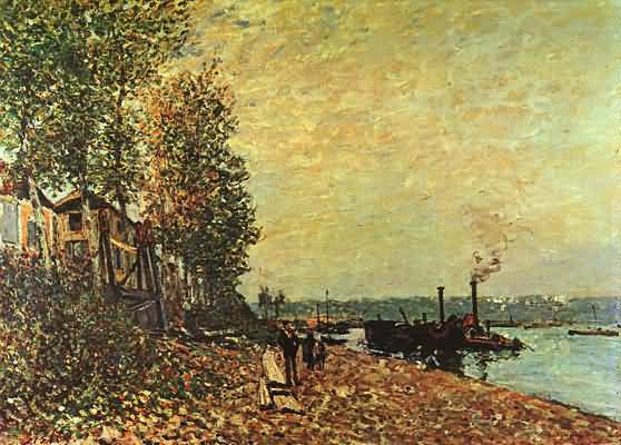 Alfred Sisley The Tugboat Oil Painting