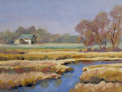 MIDWEST FARM IMPRESSIONIST TONALIST LANDSCAPE