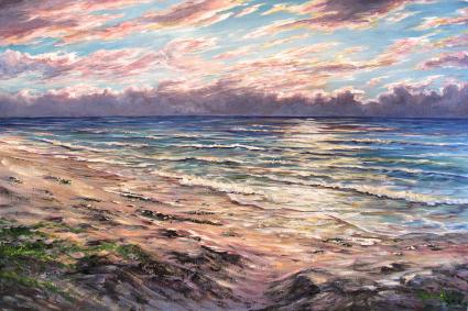 Last Watch, Impressionism Seascape, Sunset