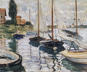 Claude Monet Sailboats in the Boat Rental Area, 1874