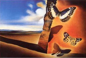 Salvador Dali Landscape with Butterflies 1956