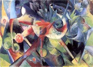 Franz Marc Deer in a Flower Garden