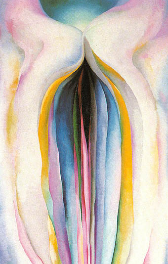 Georgia OKeeffe Grey Line With Black Blue and Yellow c 1923