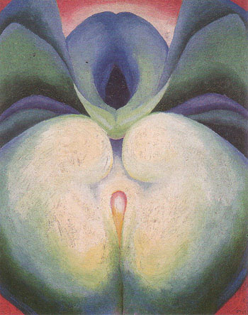 Georgia OKeeffe Series I White Blue Flower Shapes 1919