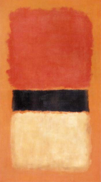 Mark Rothko Black Stripe Orange Gold Black 1957