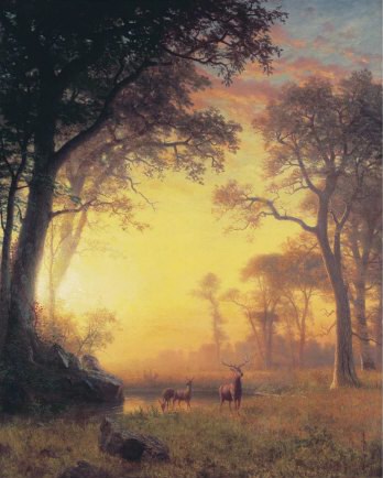 Albert Bierstadt Light in the Forest oil painting