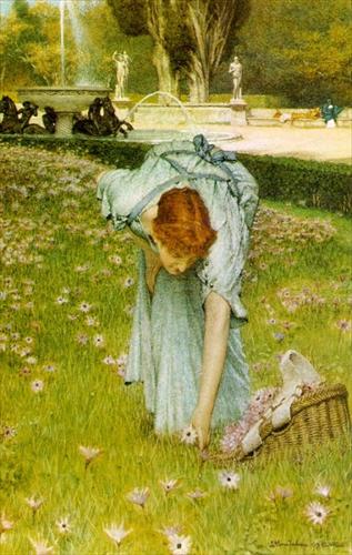 Alma Tadema Flora Spring in the Gardens of the Villa Borghese