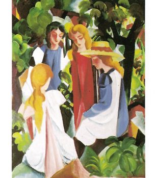 Auguste Macke Vier Madchen oil painting reproduction