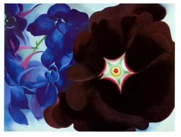 Black-Hollyhock-Blue-Larkspur-Georgia-OKeeffe-1930