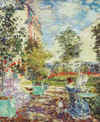 Childe Hassam In a French Garden oil painting reproduction